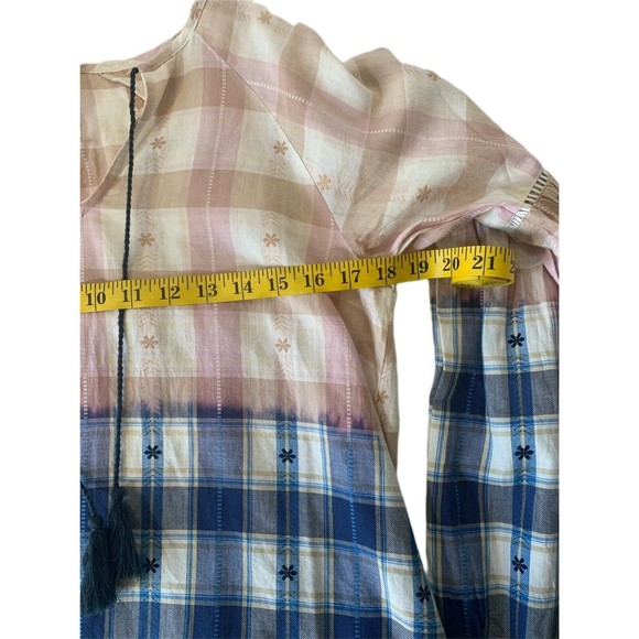 JAG Jeans Women's Elliot Tassel Soft Navy/Pink Bishop Sleeves Top Size Lrg - Picture 7 of 7